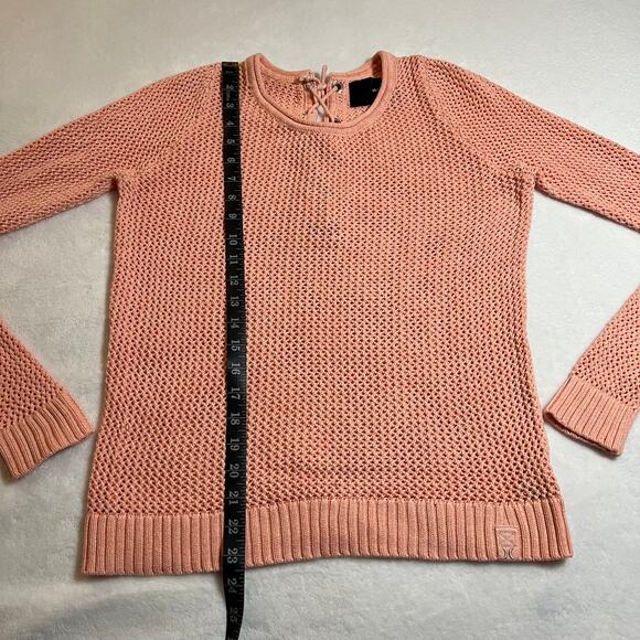 Hurley Open Knit Beach Sweater w/ Lace Up Back Size Large Colorful Casual - Picture 8 of 8